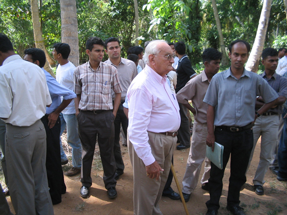 Ray Wijewardene visiting the Coconut Research Institute, Lunuwila 