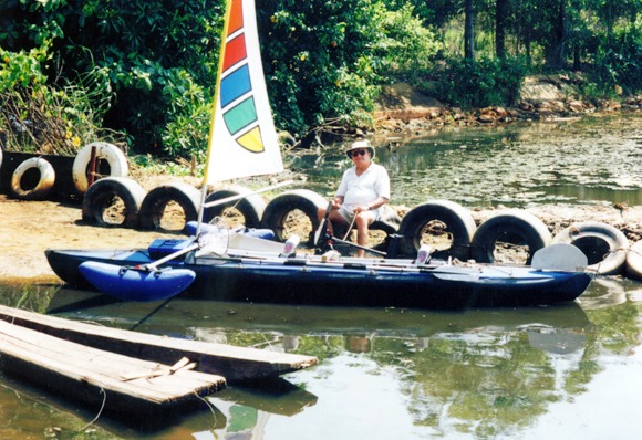 Ray  Wijewardene at his favourite spot on Bolgoda Lake