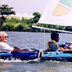 Ray Wijewardene rowing on a tank (man-made reservoir) in Chilaw, North-western Sri Lanka